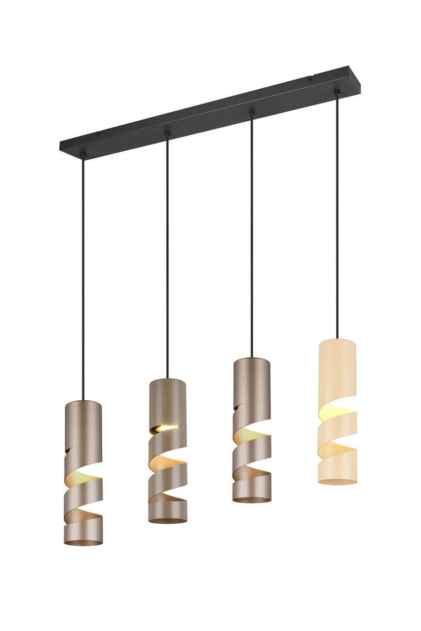 Lustra Stream, TRIO, 80x9x150 cm, 10W, 4x GU10, metal, multicolor - imagine 5